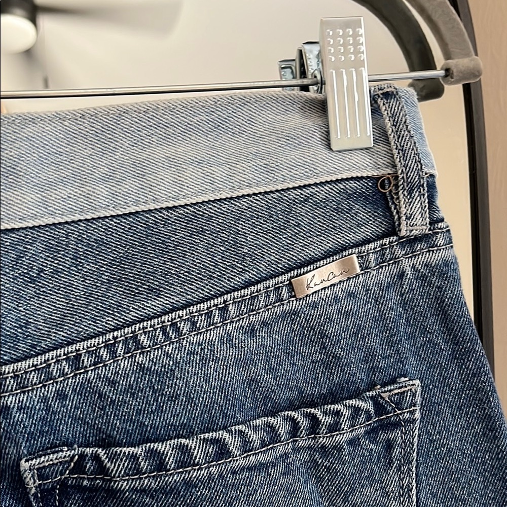 KanCan Blue Straight Leg Jeans with Striking Two-Tone Design - Picture 7 of 11